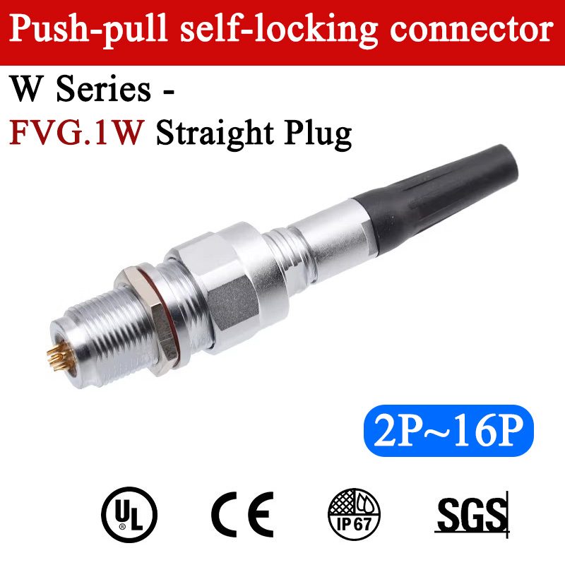 Push Fit Connector - Złącze okrągłe wodoszczelne serii W, wtyk