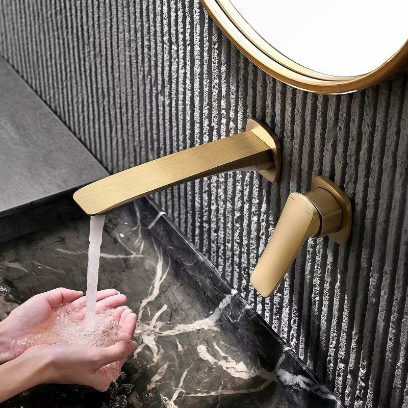 Basin Mixer Cartridge - Złota ukryta bateria łazienkowa z wbudowanym